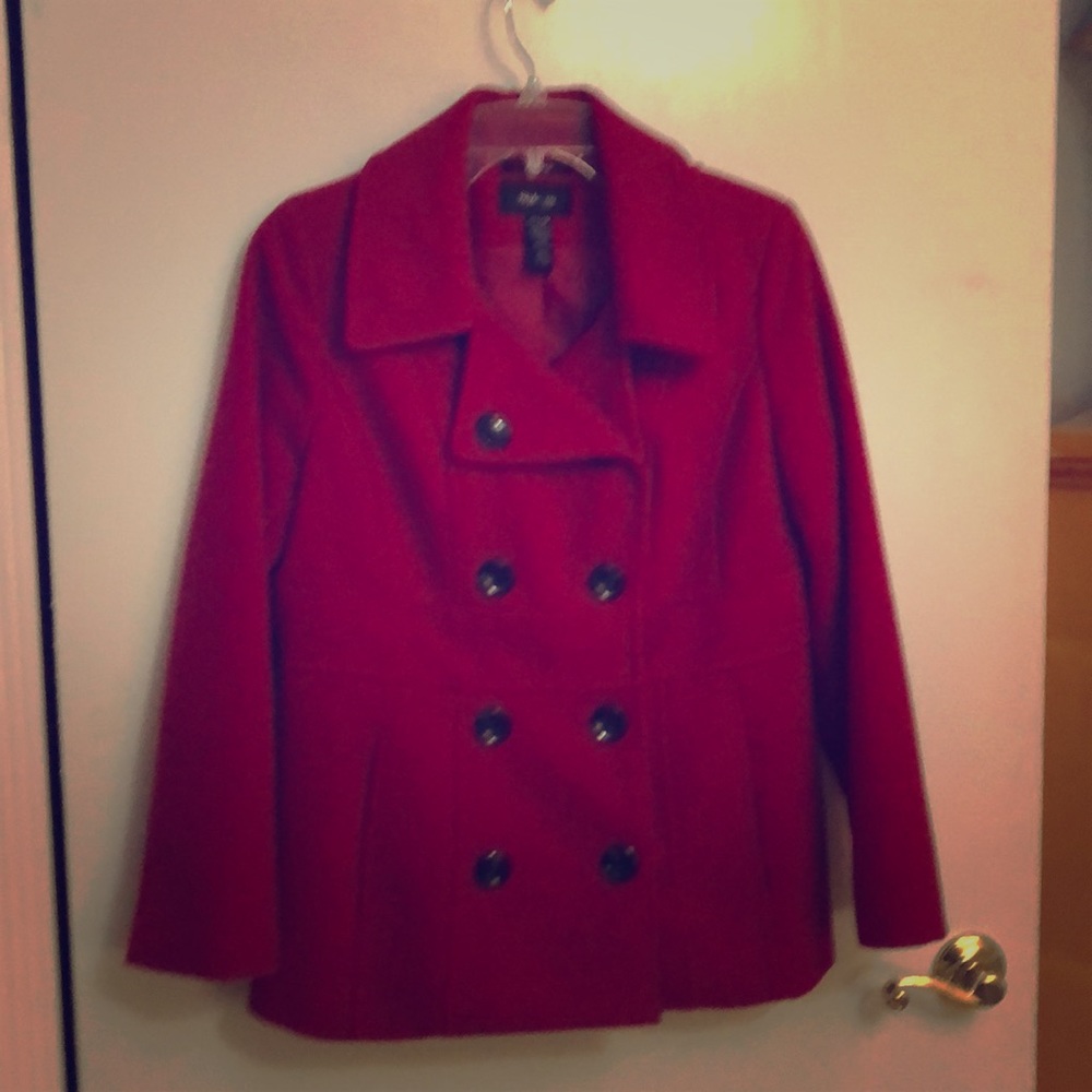 Warm red stylish Pea Coat